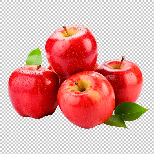 Isolated Red Apples with Transparent Background