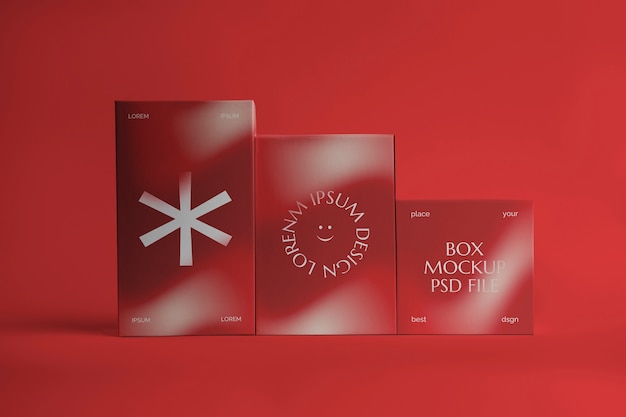 Isolated red box mockup