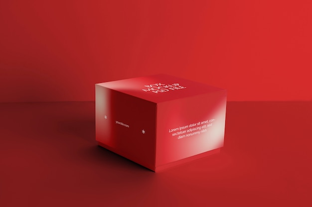 Isolated red box mockup