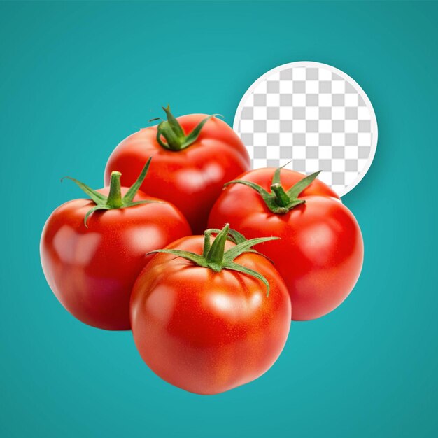 PSD isolated red fresh tomato on a transparent background