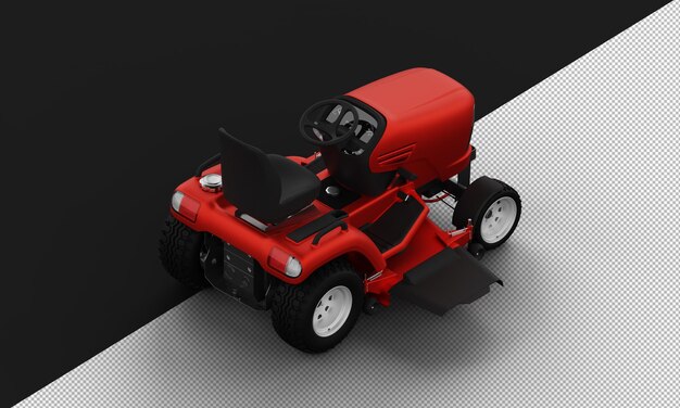 PSD 分離された赤いチタン メタル マット モダンな芝刈り機の右上背面図から