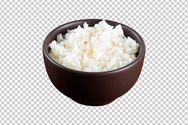 PSD isolated rice in bowl png transparent background