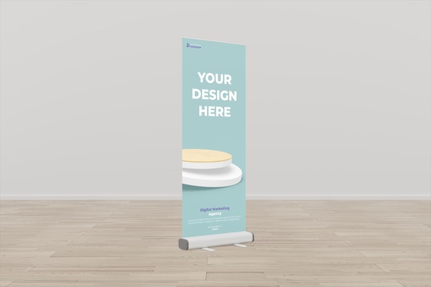 PSD isolated roll up banner stand mockup