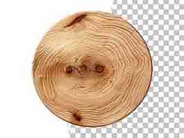 PSD isolated round wood board with transparent background