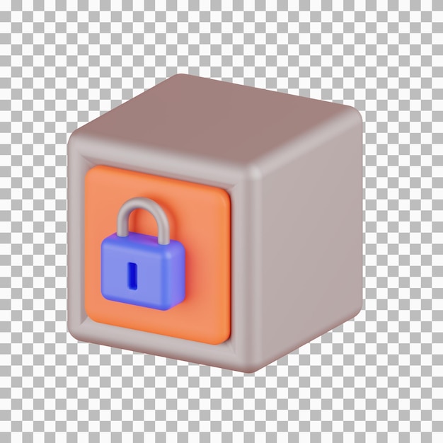 Icona 3d della cassetta di sicurezza isolata