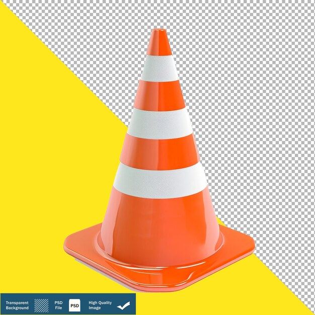 PSD isolated safety cone on white background transparent png psd