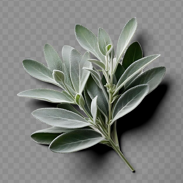 PSD isolated of sage leaf a silvery gray leaf with a velvety tex ph png psd decoration leaf transparent