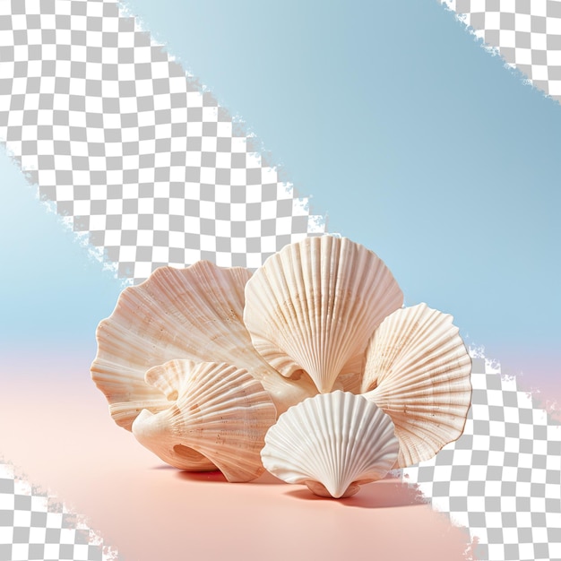 PSD isolated seashells on transparent background