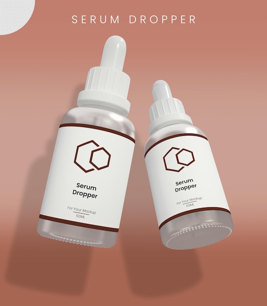 isolated serum dropper psd mockup