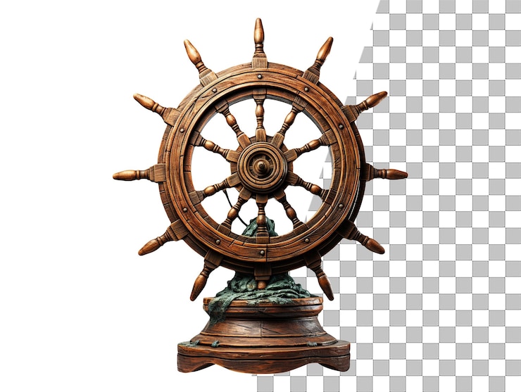 PSD isolated ship rudder with transparent background