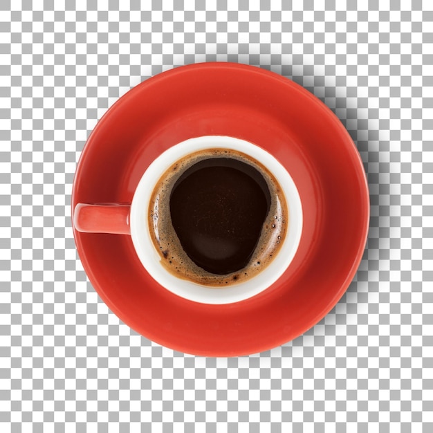 Isolated shot of a cup of black coffee on transparent background