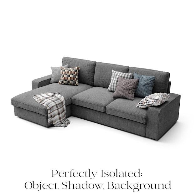 PSD isolated sofa 3d render