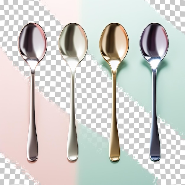 PSD isolated stainless steel coffee spoon on a transparent background suitable for design