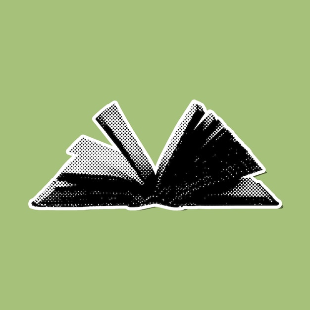 isolated sticker in halftone style