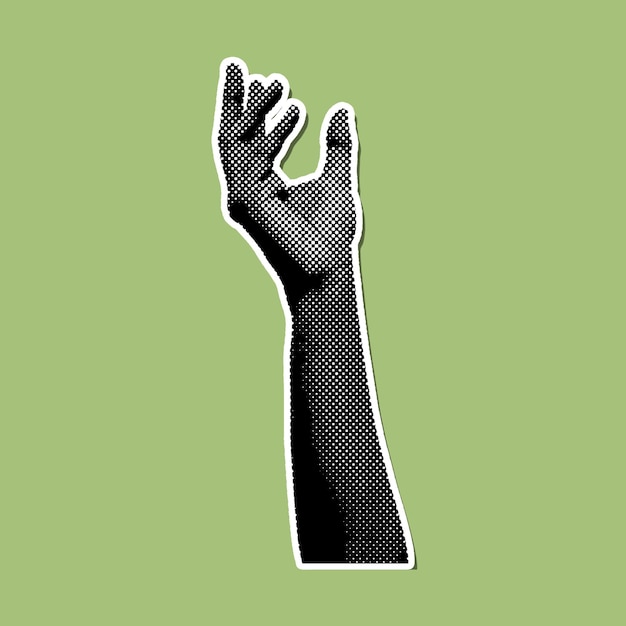 isolated sticker in halftone style