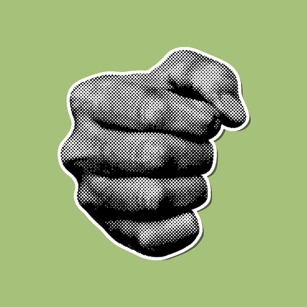 isolated sticker in halftone style