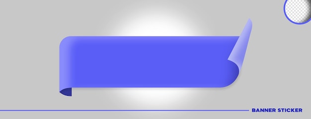 PSD Изолированный стикер в форме баннера для композиций