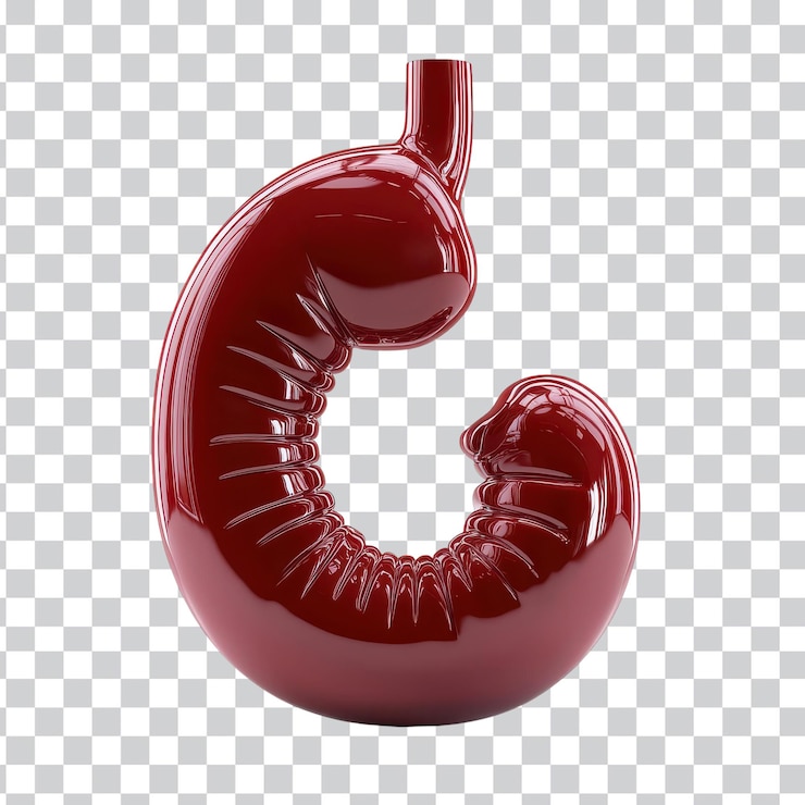 PSD isolated stomach diagram for medical use transparent png background