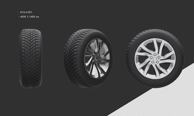 PSD isolated suv car wheel rim and tire