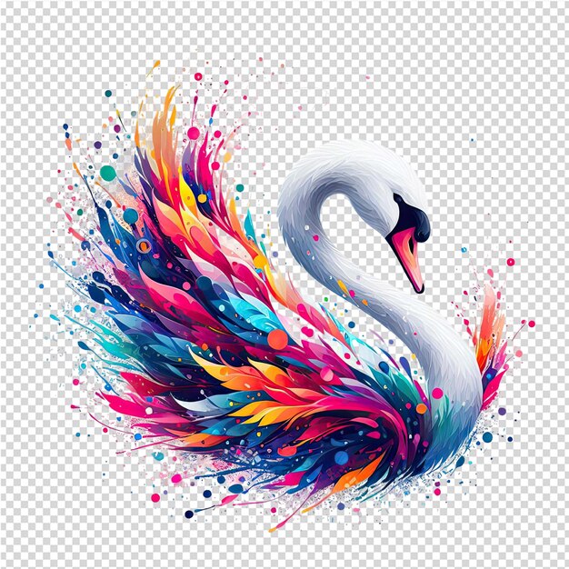 PSD isolated swan vector png background