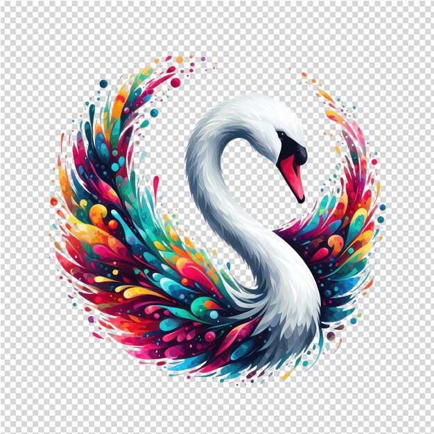 PSD isolated swan vector png background