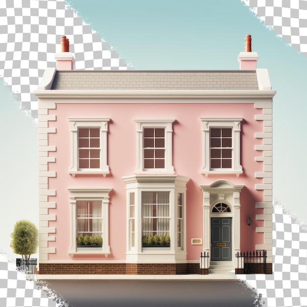 PSD isolated terrace house in the uk transparent background