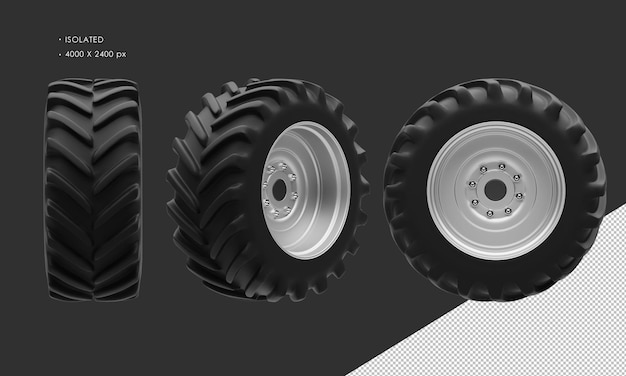 PSD isolated tractor front wheel rim and tire