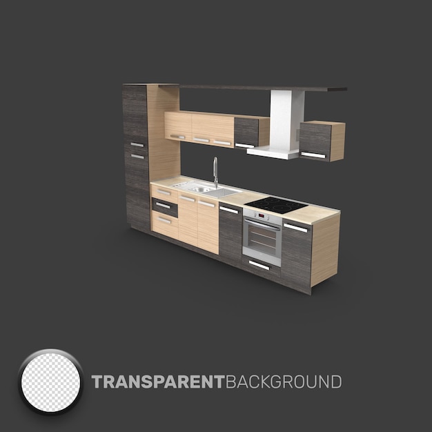 Isolated transparent 3d furniture object without background