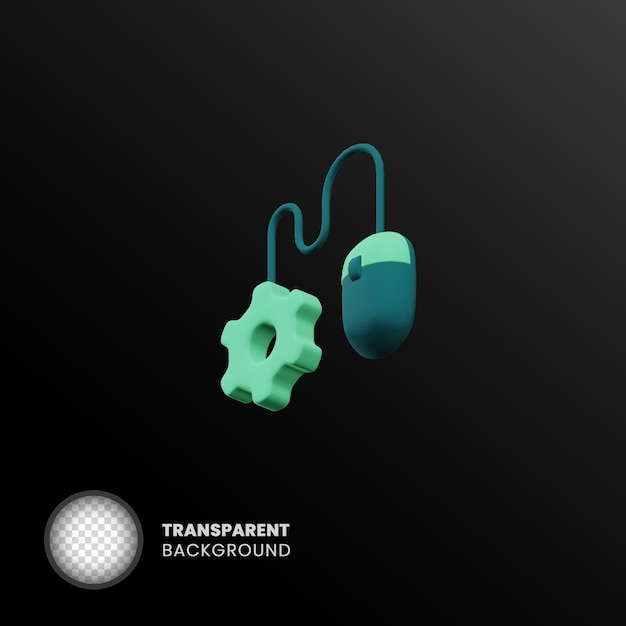 PSD isolated transparent 3d object without background