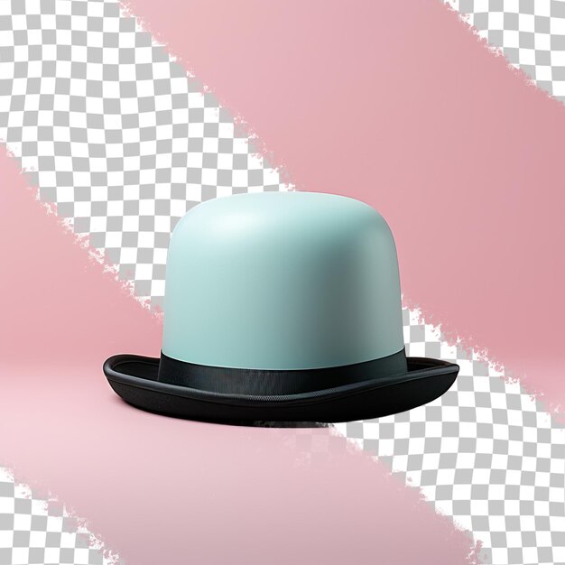 PSD isolated transparent background front view of bowler or derby hat