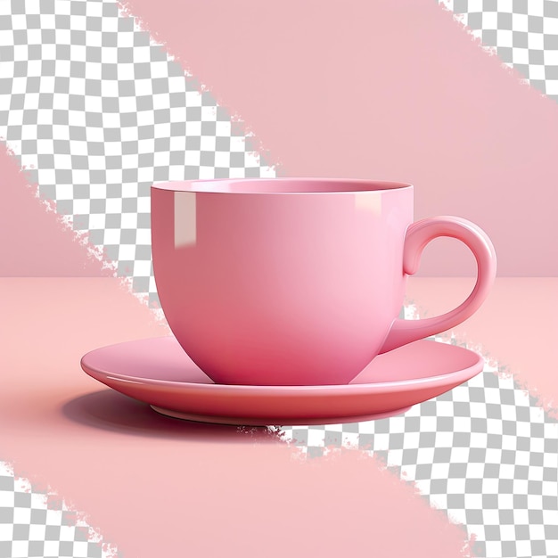 PSD Изолированный прозрачный фон с розовой чашкой