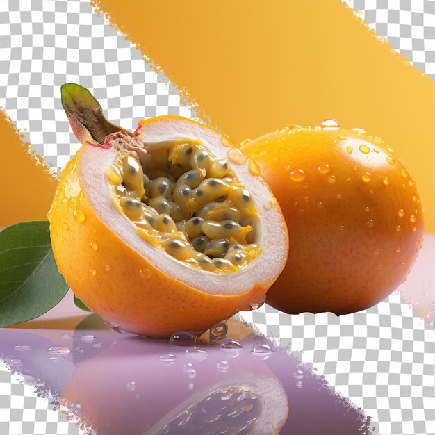 Isolated transparent background with sweet granadilla