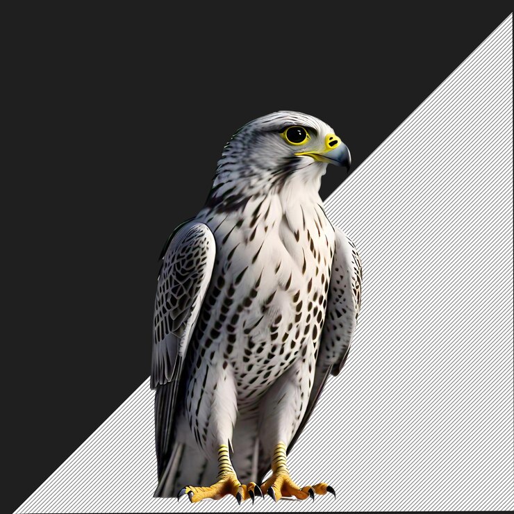 PSD изолированный прозрачный png портрета gyrfalcon