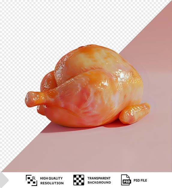 PSD isolated turducken snail on a pink background