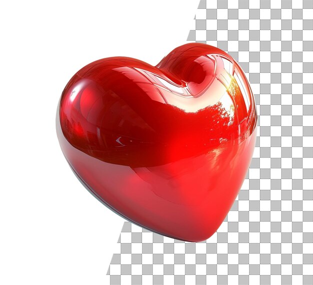 Isolated valentines day theme heart with transparent background