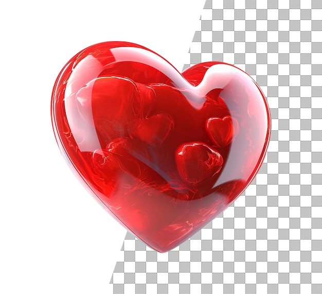 PSD isolated valentines day theme heart with transparent background