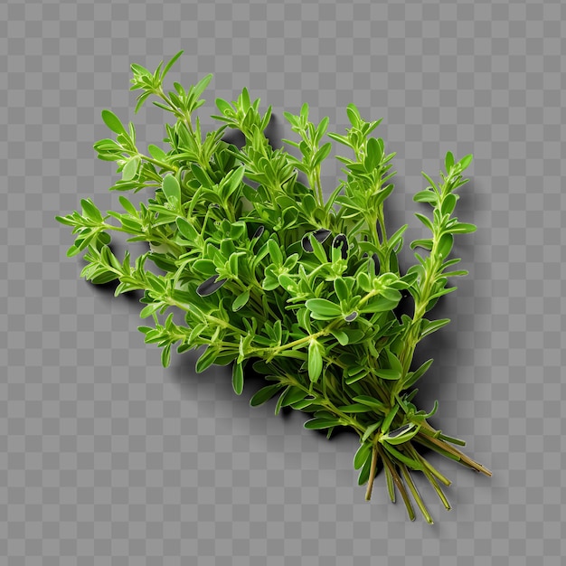 PSD isolated view of a sprig of thyme capturing its tiny leaves ph png psd decoration leaf transparent