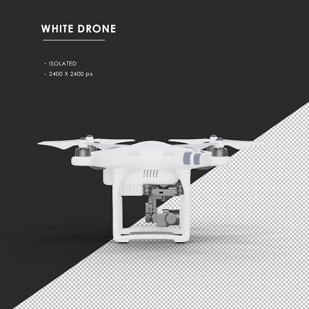 PSD isolated white drone from right view