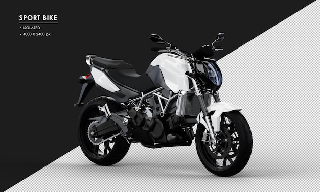 PSD isolated white sport bike from right front view