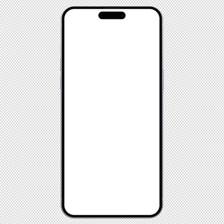 PSD изолированный белый титановый шаблон макета iphone 15 pro без фона