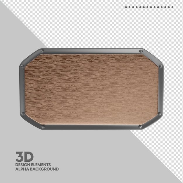 PSD isolated wooden 3d board for composition