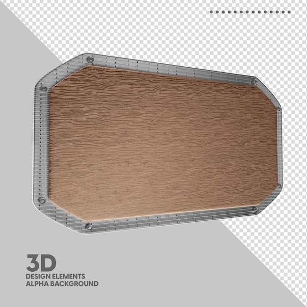 PSD isolated wooden 3d board for composition