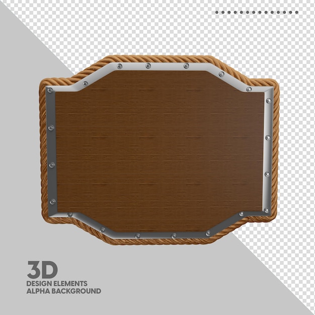 Isolated wooden 3d board for composition