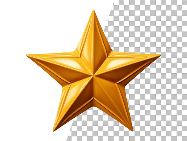 PSD isolated yellow star with transparent background