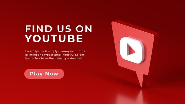 PSD isolated youtube 3d rendering web concept