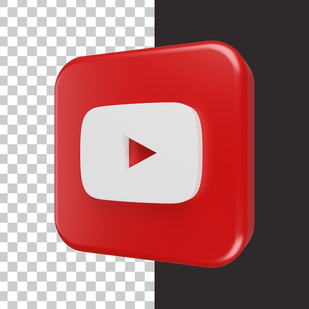 Isolated youtube icon in 3d rendering