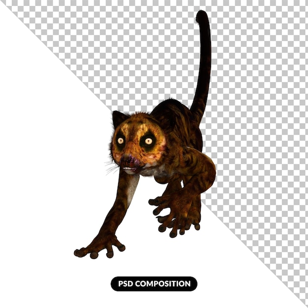 Isoleret 3D-rendering af en dinosaur ved navn Darwinius