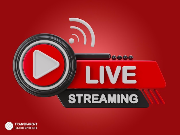 Isoleret livestreaming 3D-badgeikon