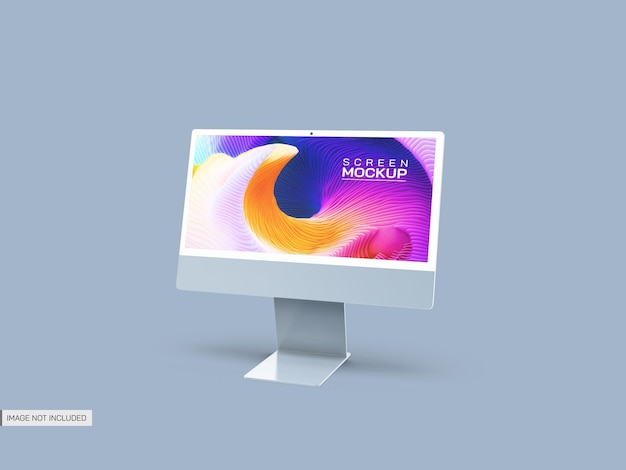Isoleret mockup af skærm på skrivebord