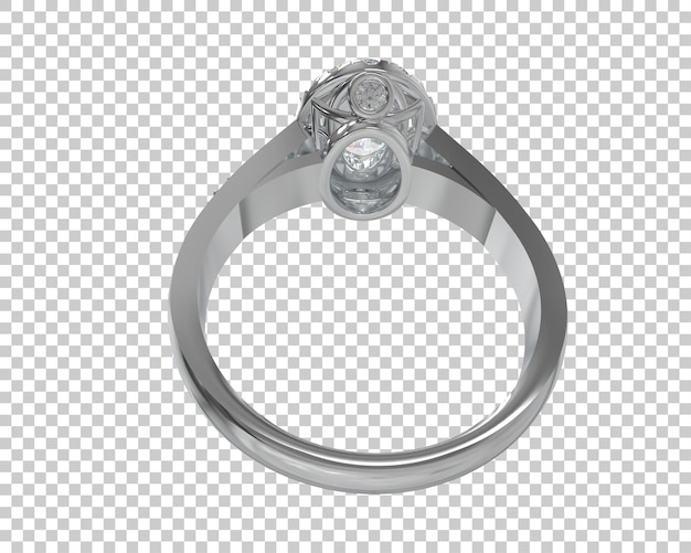 Isolert forlovelsesring på bakgrunn, 3D-rendering illustrasjon
